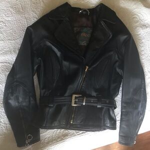 FADO Black Leather 90’s Jacket Made in Turkey L